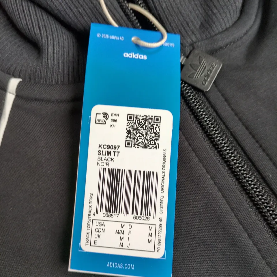 ADIDAS KC9097 SLIM TT BLACK ZIP TRACK JACKET –