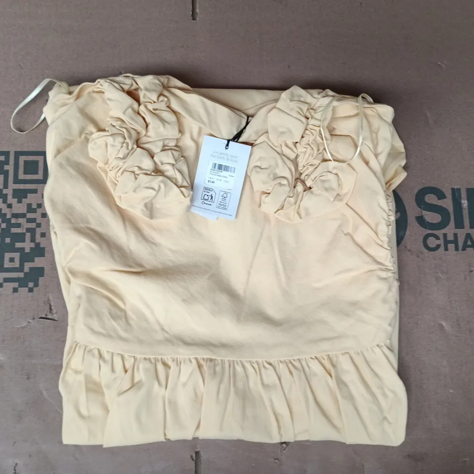 NOBODY'S CHILD VICTORIA MIDAXII DRESS IN YELLOW SIZE UK 10
