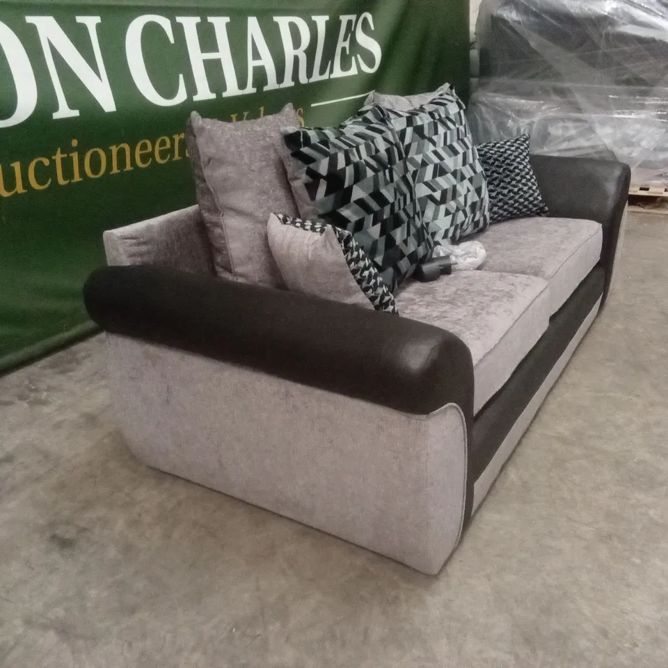 NARVA FABRIC/FAUX LEATHER 3 SEATER SOFA RRP £999