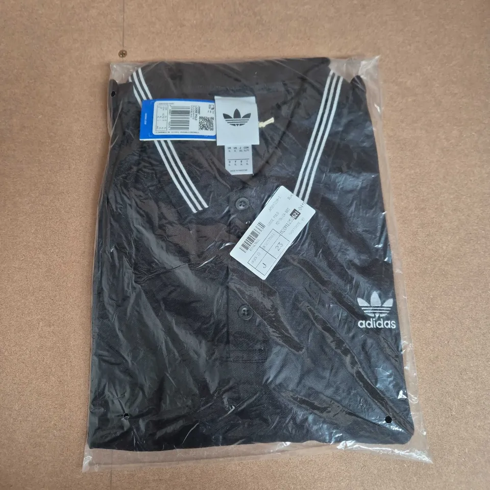 BAGGED ADIDAS LOOSE POLO IN BLACK - XL