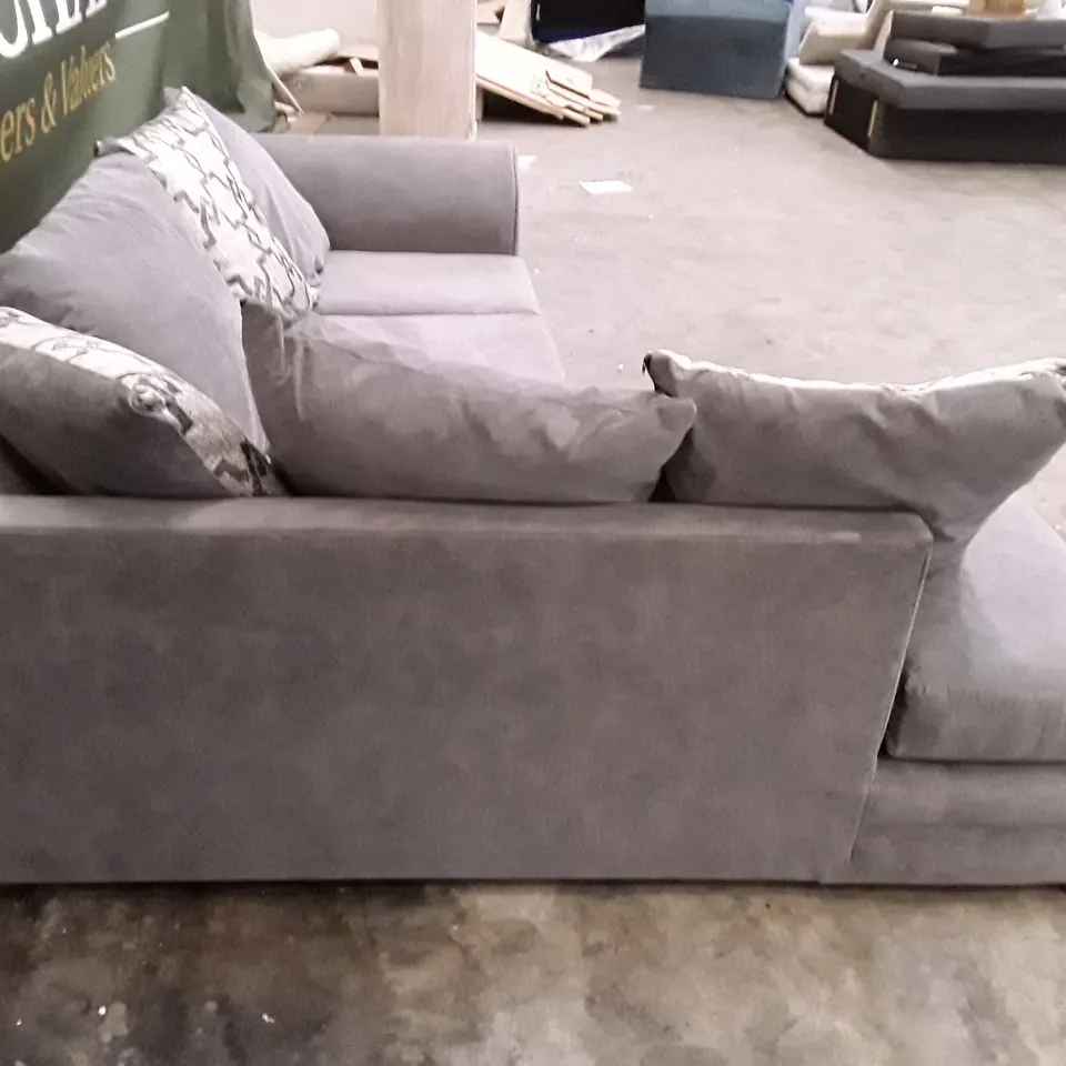 QUALITY DESIGNER CORNER SOFA - GREY FABRIC 