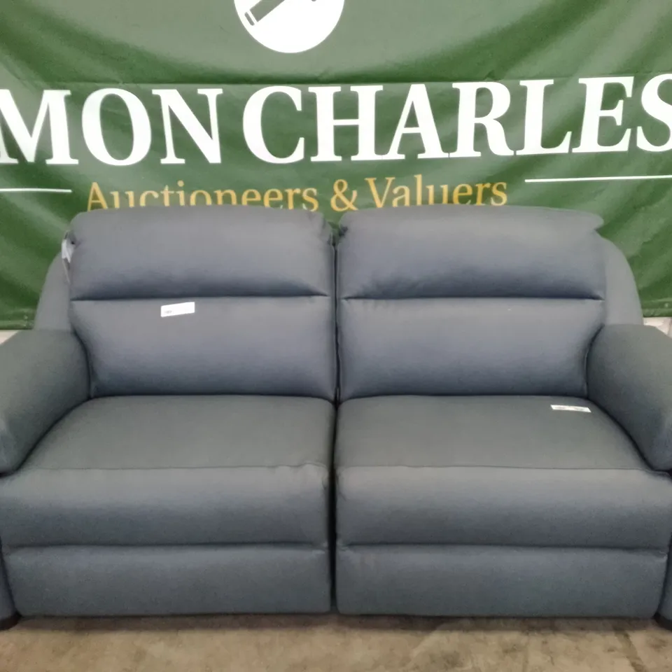 QUALITY ITALIAN DESIGNER PARMA NEW ELECTRIC RECLINER 3 SEATER SOFA - GREY LEATHER 
