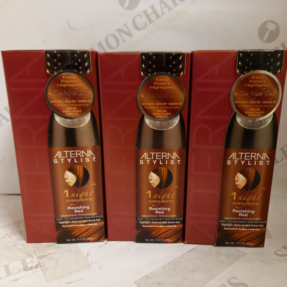 LOT OF 10 X ALTERNA STYLIST ONE NIGHT HIGHLIGHTS RAVISHING RED HAIRCARE SETS