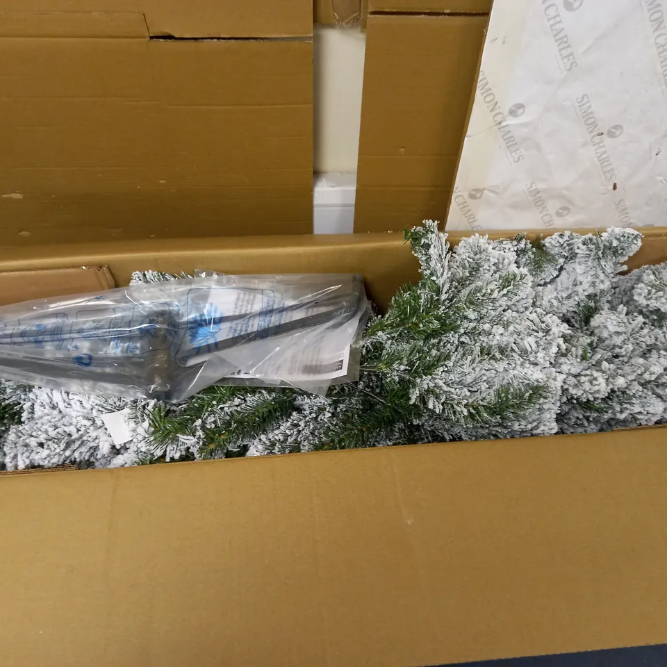 BOXED 7FT FLOCKED EMPEROR CHRISTMAS TREE (COLLECTION ONLY) RRP £129.99