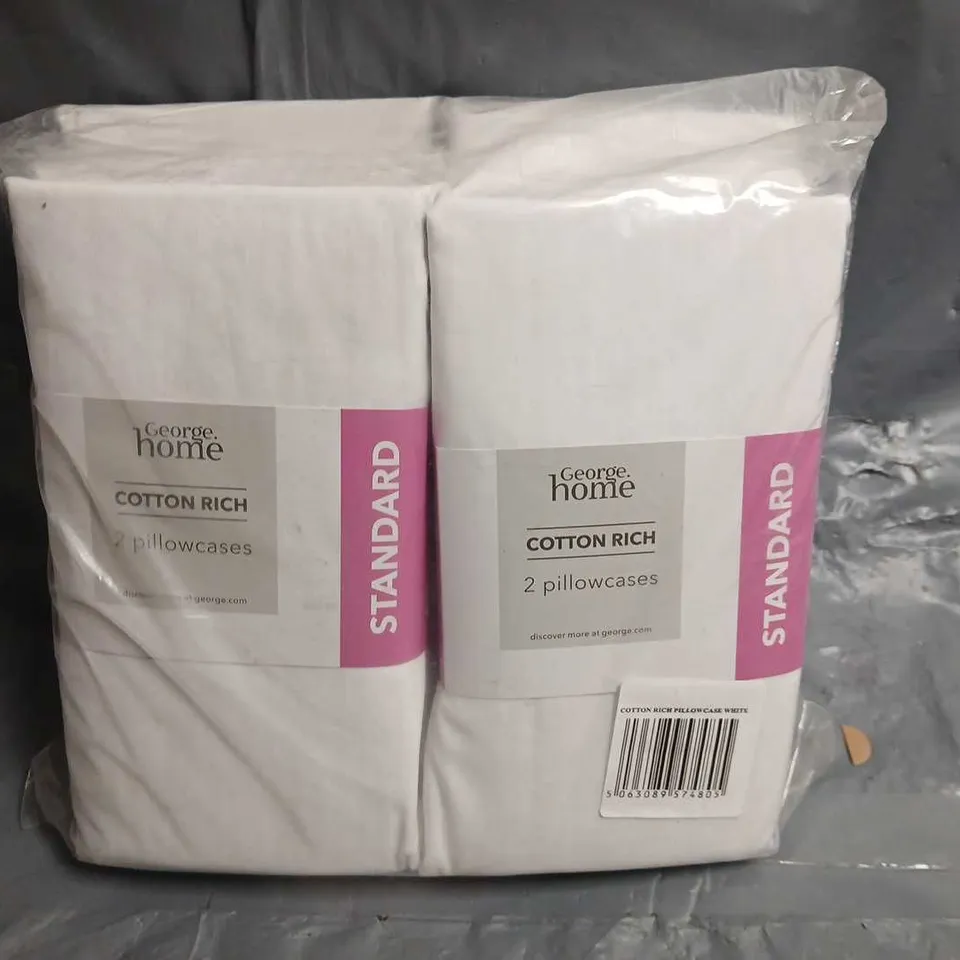 LOT OF 6 BRAND NEW COTTON RICH PILLOWCASE PAIRS IN WHITE