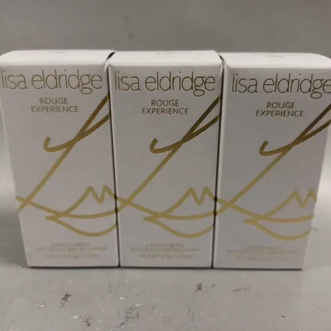 3 LISA ELDRIDGE ROUGE EXPERIENCE REFILLABLE LIPSTICK MINIS #ROMY 184, #LISA 178, #AUDREY 189 