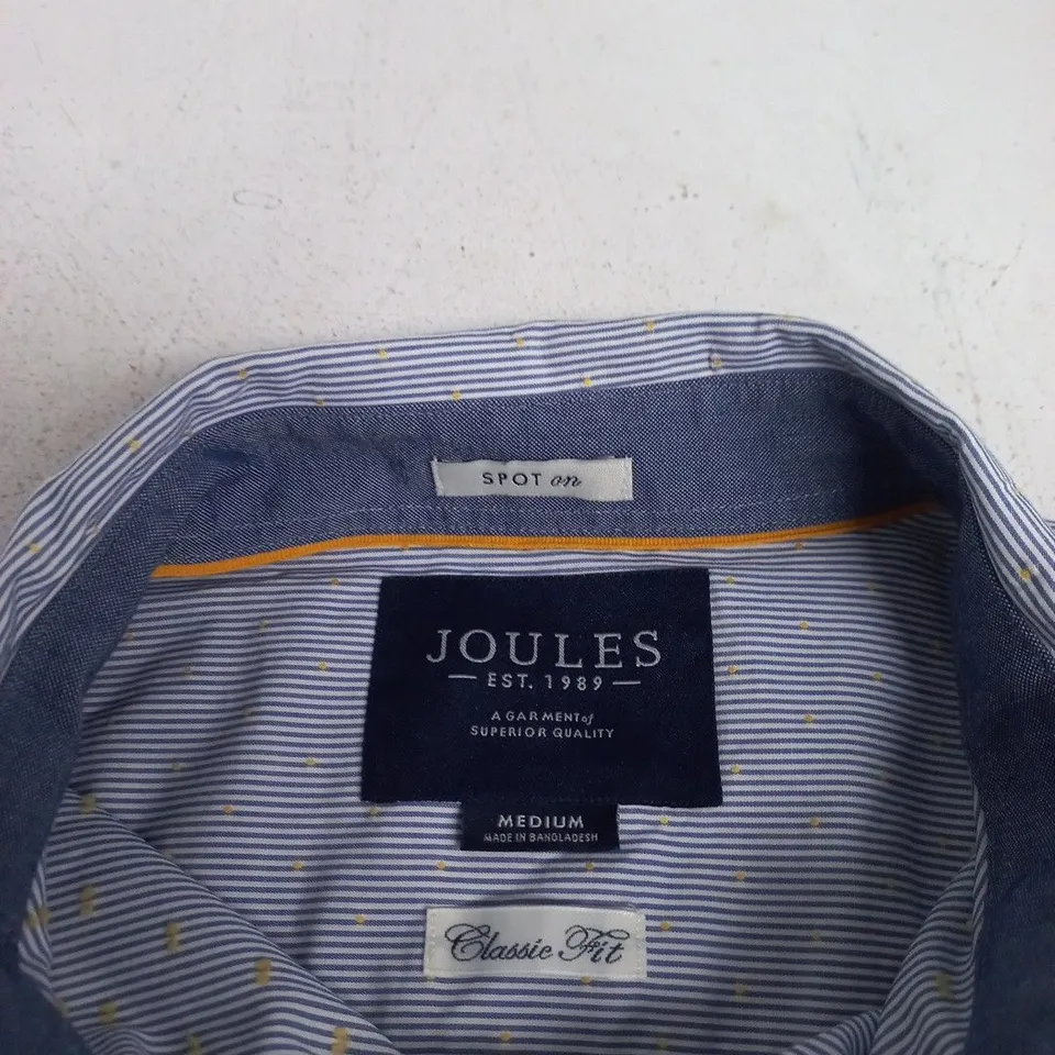 JOULES CLASSIC FIT MEN'S SHIRT – BLUE & WHITE STRIPE (MEDIUM)