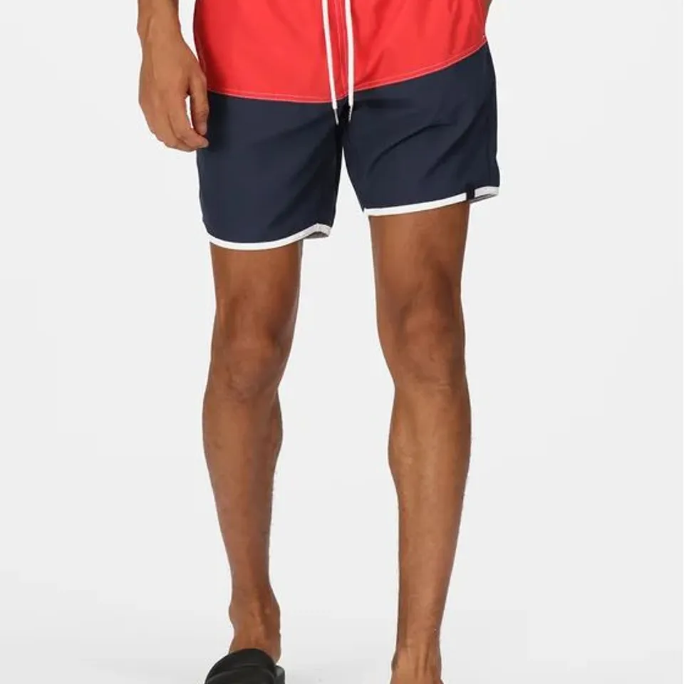BRAND NEW REGATTA BENICIO SWIMSHORTS IN ROCCO RED/NAVY - UK SMALL