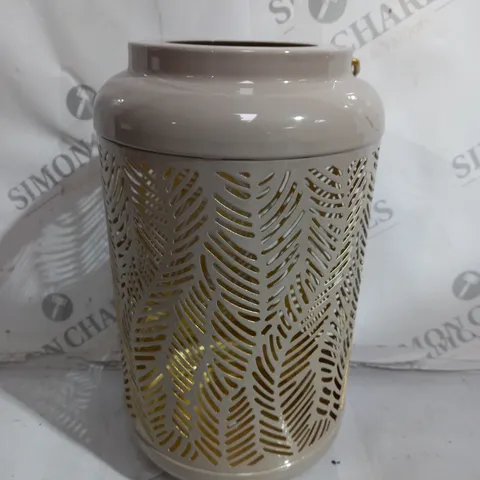 BOXED GARDEN REFLECTIONS SET OF 2 PATTERNED SOLAR LANTERNS, LEAF