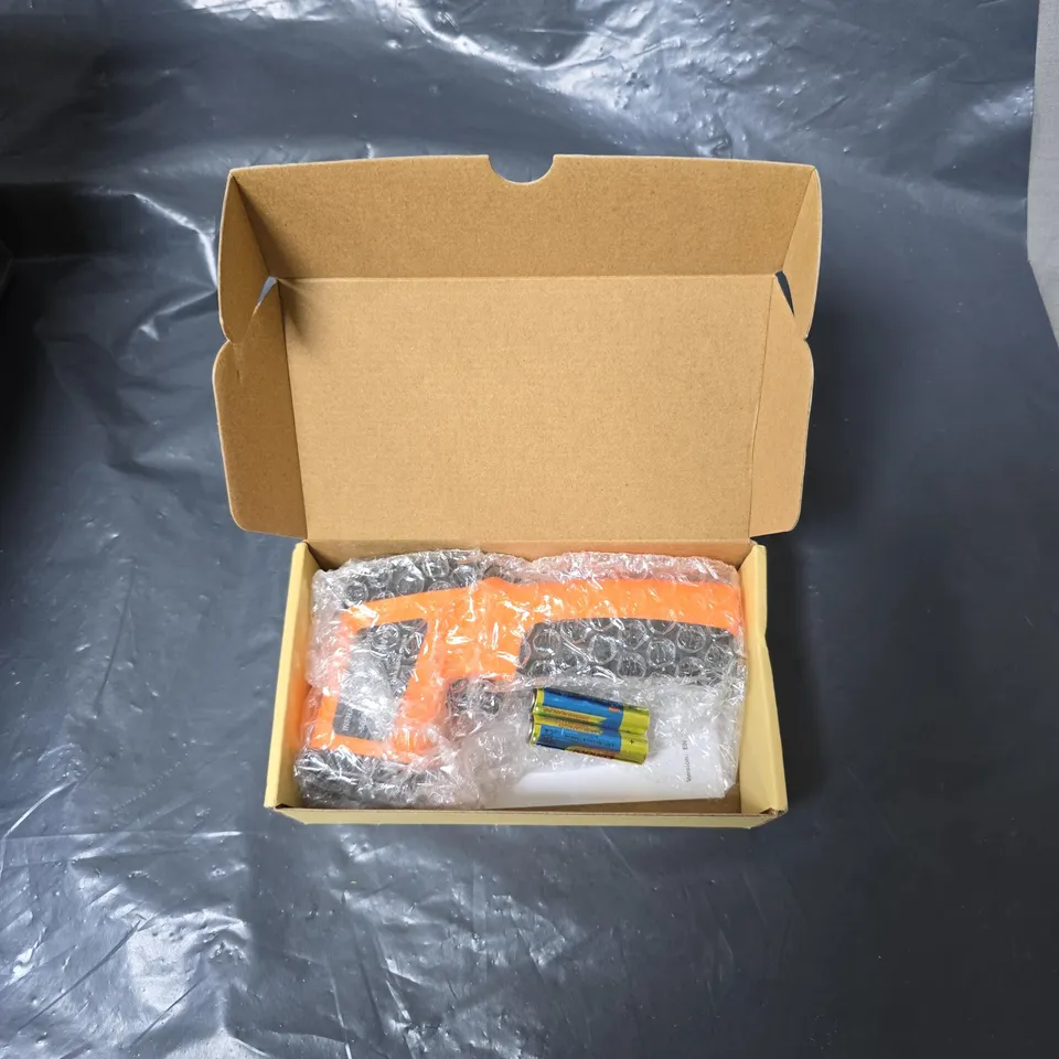 INFRARED THERMOMETER – HANDHELD, ORANGE, WITH TWO AA BATTERIES (BOXED)