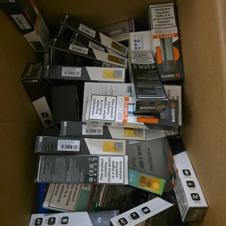 APPROXIMATELY 15 ASSORTED E-CIGARETTE PRODUCTS TO INCLUDE - ELFBAR, INNOKIN, ASPIRE ETC