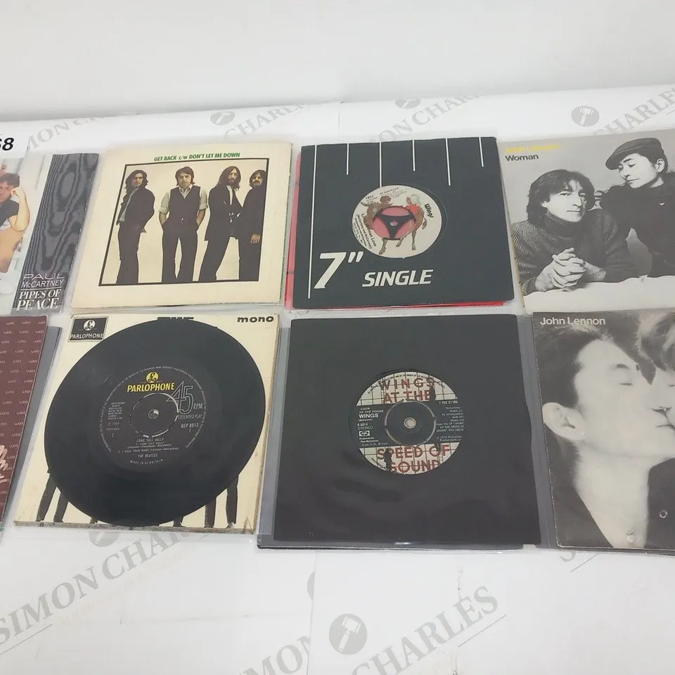 A COLLECTION OF 40 X BEATLES AND RELATED VINYL RECORD SINGLES. THE BEATLES, PAUL MC CARTNEY, JOHN LENNON, RINGO STAR, GEORGE HARRISON.