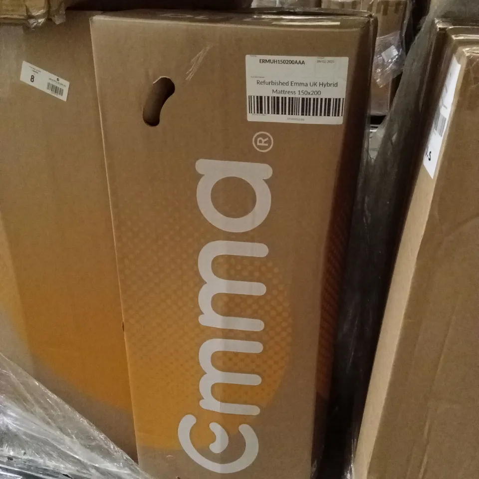 BOXED AND ROLLED MANUFACTURER REFURBISHED EMMA UK HYBRID MATTRESS 150 X 200CM (KING SIZE)