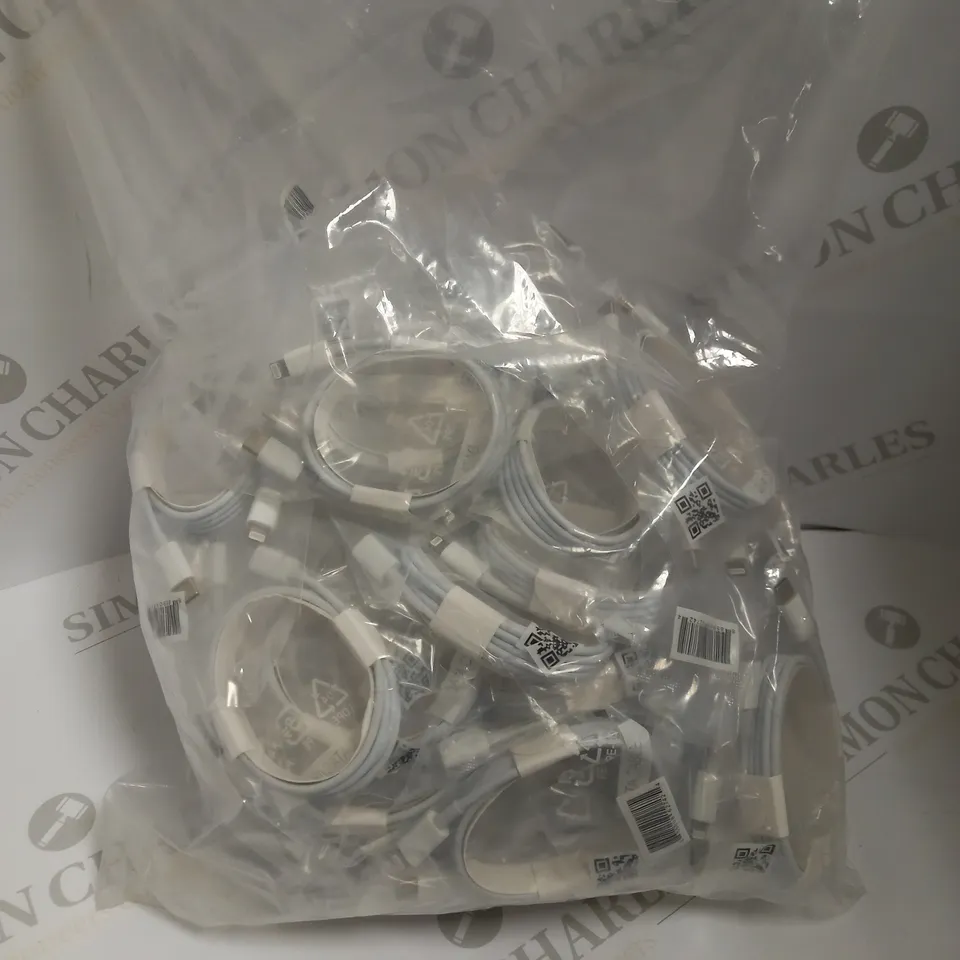 BAG OF APPROX 20 USB-C TO LIGHTENING CHARGING CABLES