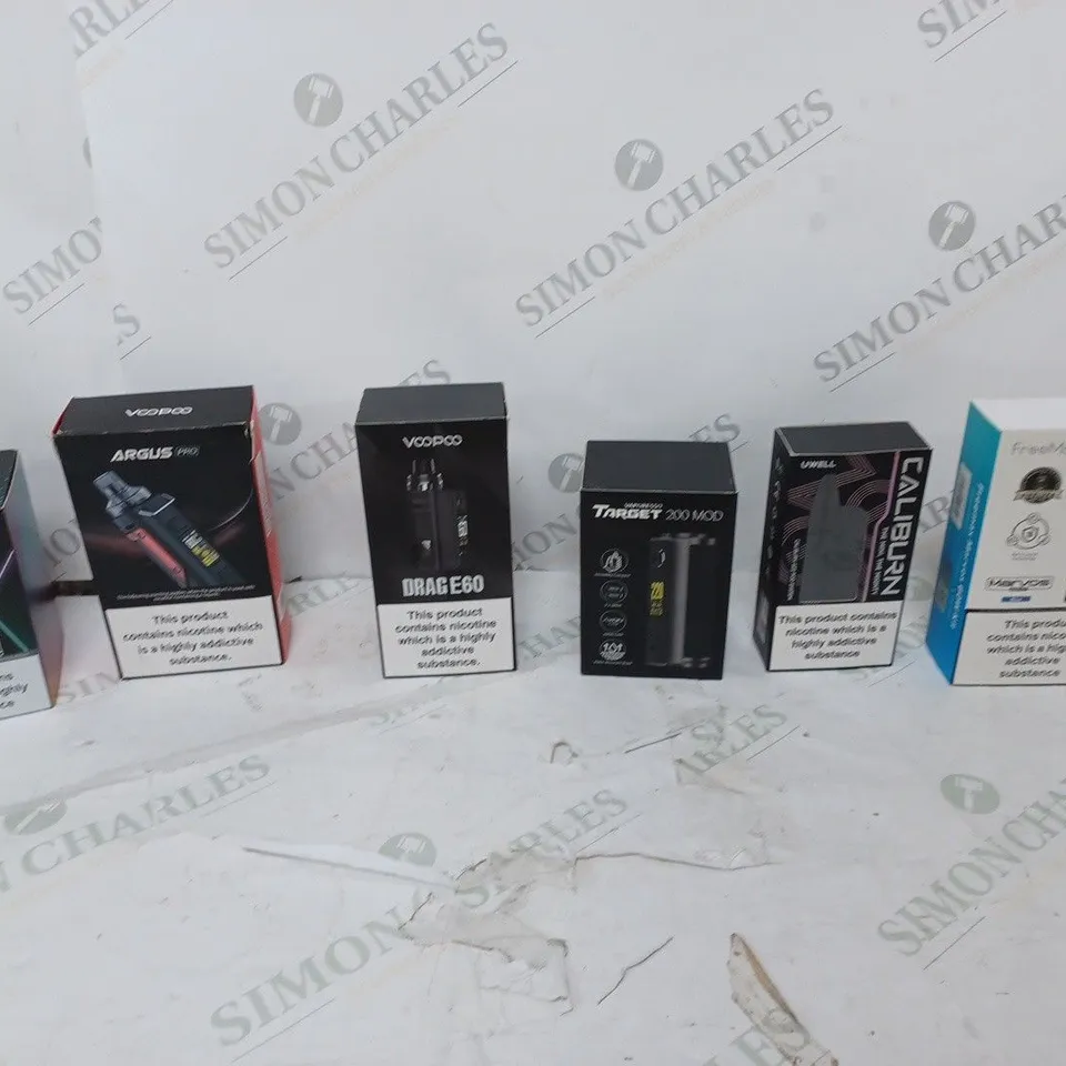 LOT OF APPROXIMATELY 10 BOXED E-CIGARETTES TO INCLUDE GEEKVAPE M100, ARGUS XTMOD, FREEMAX NIAXUS ETC. 