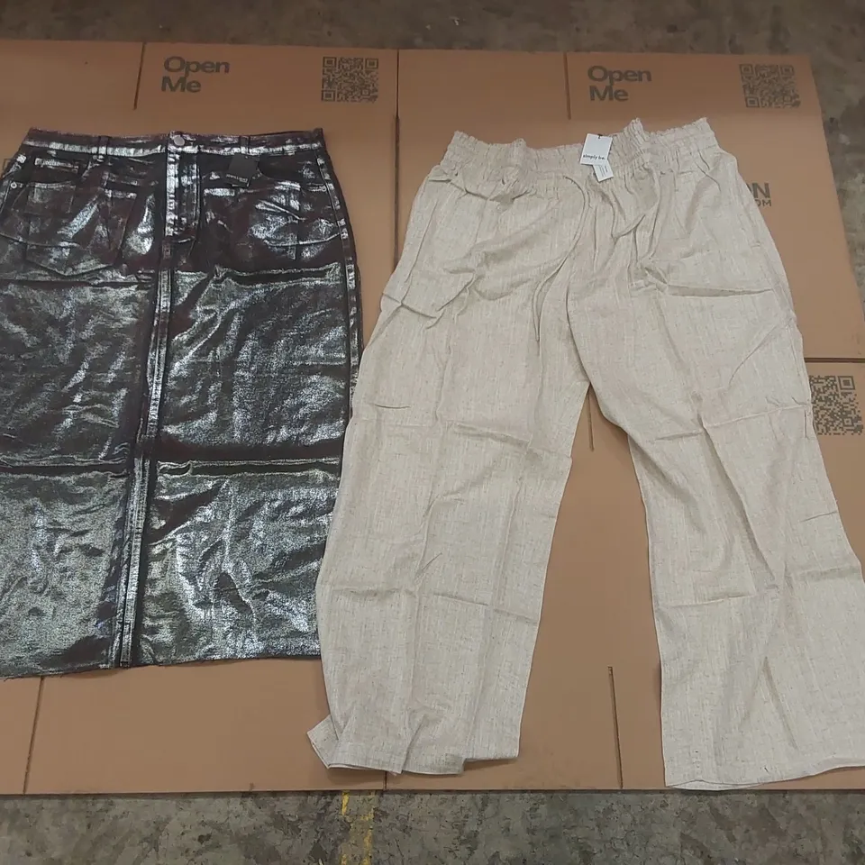 PALLET CONTAINING APPROXIMATELY 300x BRAND NEW ASSORTED DESIGNER CLOTHING ITEMS INCLUDING: ANTHOLOGY SANDALS, SIMPLY BE TROUSERS, JD WILLIAMS SKIRT, JD WILLIAMS TOP, PRETTY SECRETS BRAS ECT