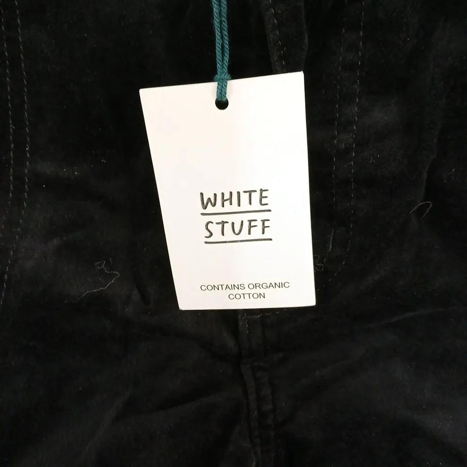 WHITE STUFF TIA VELVET WIDE LEG CROP TROUSERS – UK 12 – BLACK