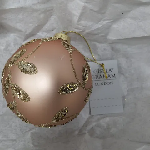 SET OF 12 GISELA GRAHAM DECORATIVE BAUBLES IN CHAMPAGNE