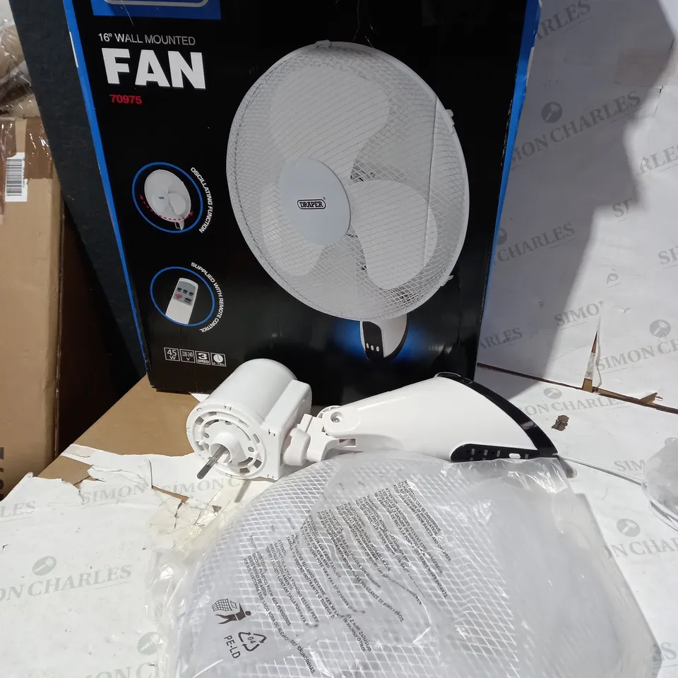 DRAPER 70975 OSCILLATING WALL MOUNTED FAN
