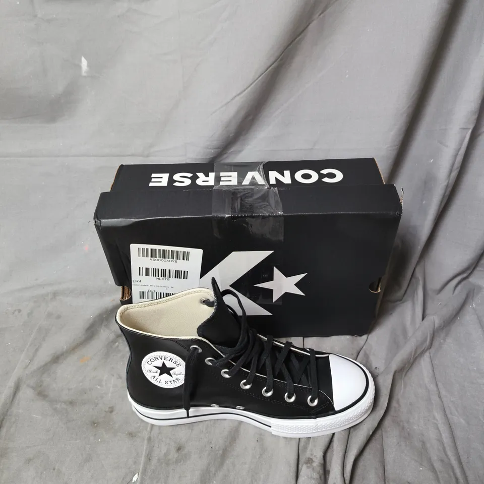 BOXED PAIR OF CONVERSE ALL STAR HI-TOP SHOES IN BLACK UK SIZE 6