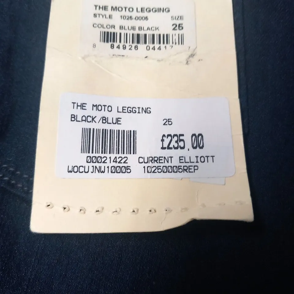 CURRENT/ELLIOT THE MOTO LEGGING BLACK/BLUE SIZE 25