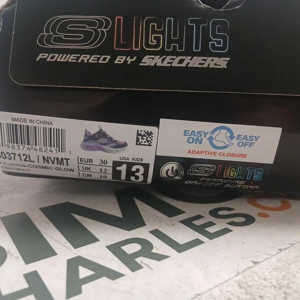 SKECHERS S-LIGHTS KIDS SNEAKERS – PURPLE/PINK GRADIENT, UK KIDS 12