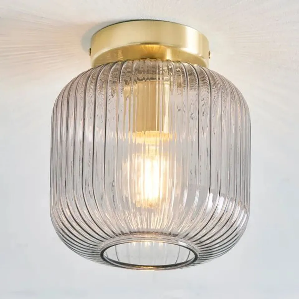 BOXED RILEY GOLD FLUSH CEILING LIGHT