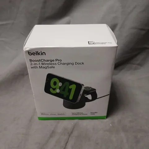BELKIN BOOSTCHARGE PRO 2-IN-1 WIRELESS CHARGING DOCK WITH MAGSAFE – BOXED