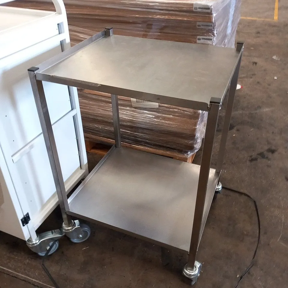 STAINLESS STEEL 2 TIER EQUIPMENT TROLLEY