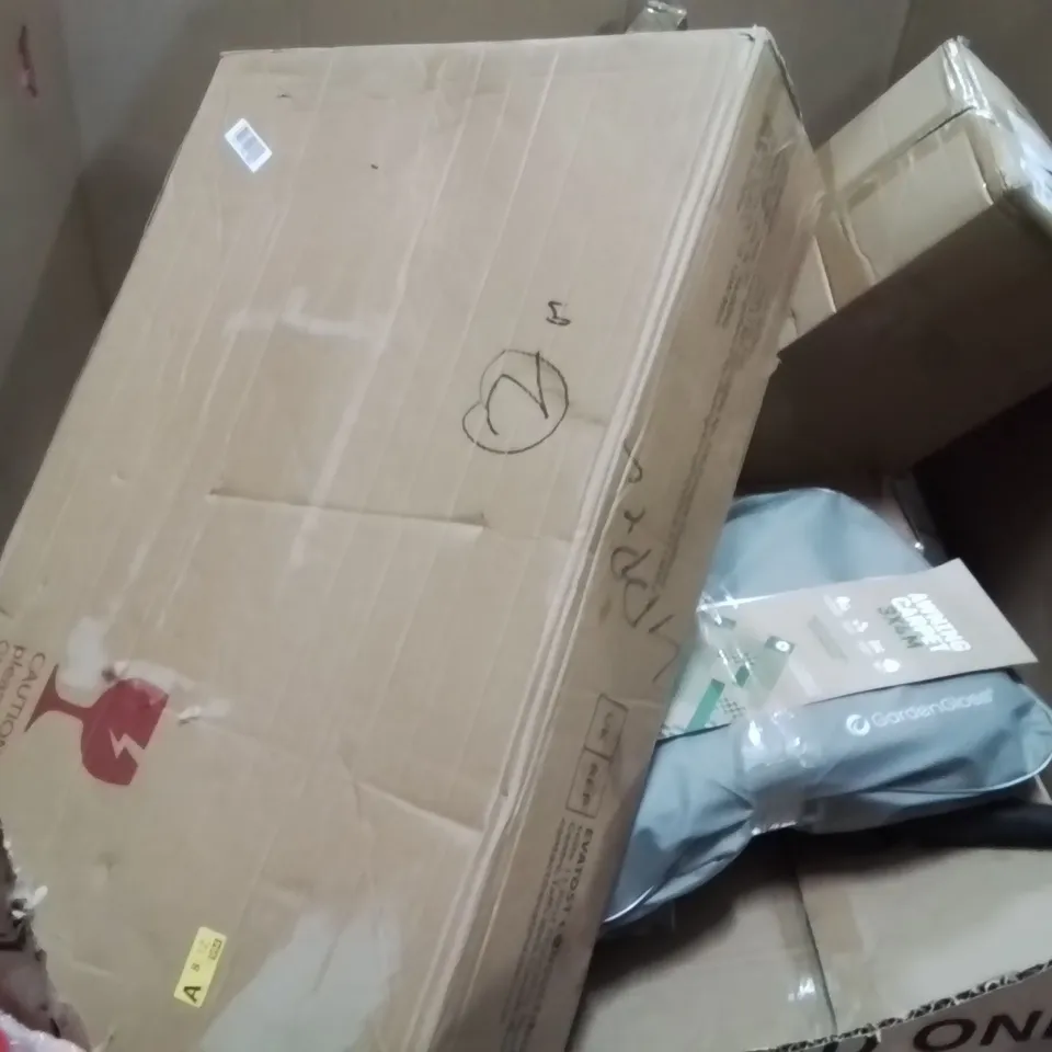 PALLET OF ASSORTED HOUSEHOLD GOODS AND PRODUCTS TO INCLUDE;CLOTHING RACK,AIR COOLER,PHOTO FRAME