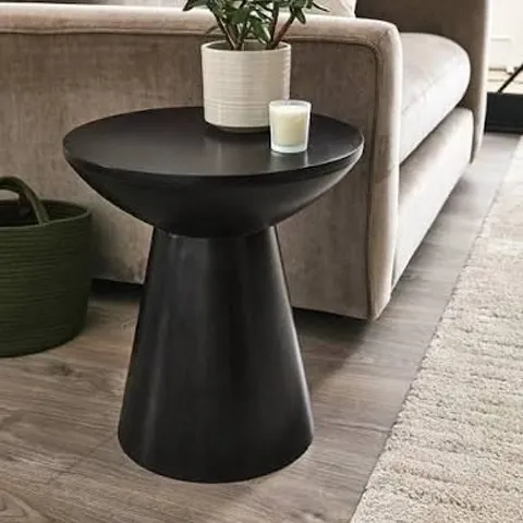 BOXED DRUM SIDE TABLE - BLACK (1 BOX)