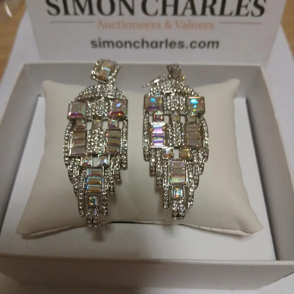 BUTLER & WILSON ART DECO DROP EARRINGS 