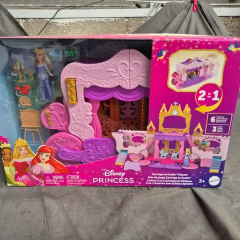 DISNEY PRINCESS 2-IN-1 CASTLE PLAYSET WITH ACCESSORIES – 16 PIECES (BOXED)