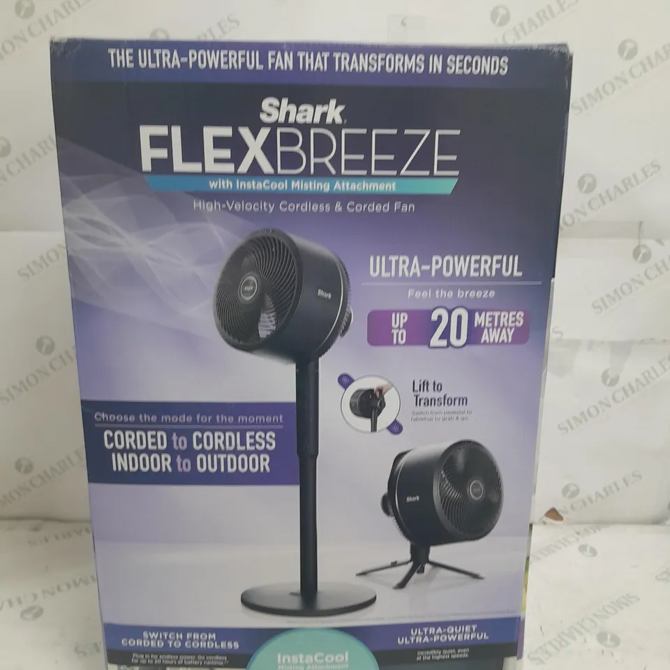 BOXED SHARK FLEXBREEZE PORTABLE FAN FA220UK