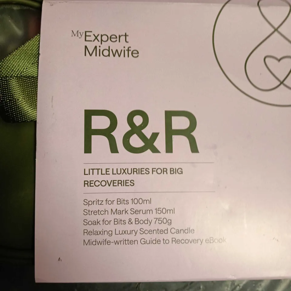 MY EXPERT MIDWIFE R&R LITTLE LUXURIES FOR BIG RECOVERIES SET – SOAK, SPRITZ, SERUM & CANDLE (EBOOK)