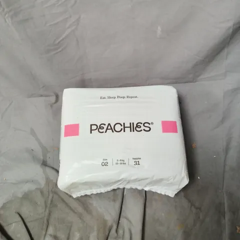 6 X PEACHIES SIZE 02 NAPPIES, 31 PER PACK