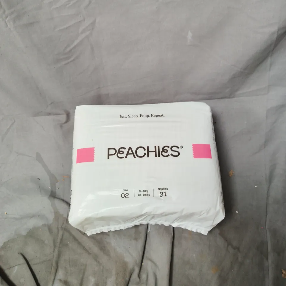 6 X PEACHIES SIZE 02 NAPPIES, 31 PER PACK