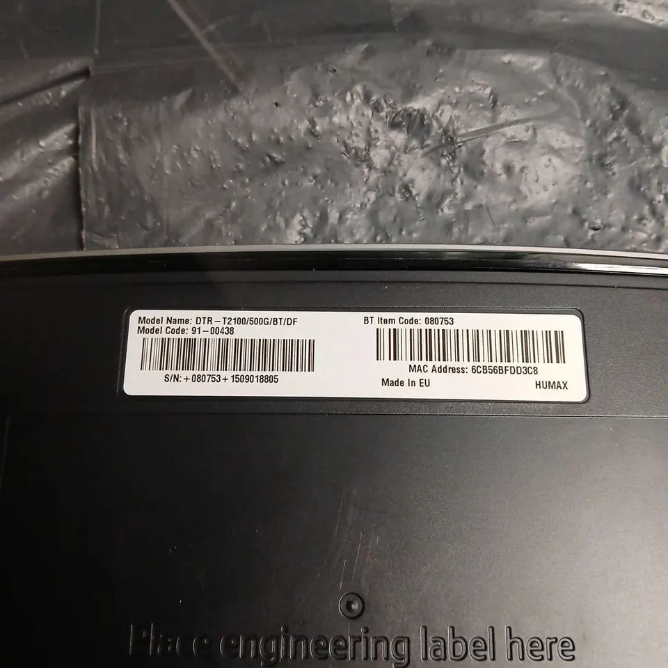 BT YOUVIEW DTR-T2100 500GB SET-TOP BOX