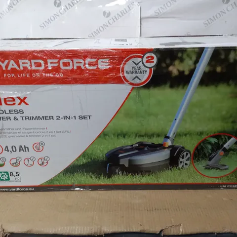BOXED YARD FORCE IFLEX 12V MOWER & GRASS TRIMMER