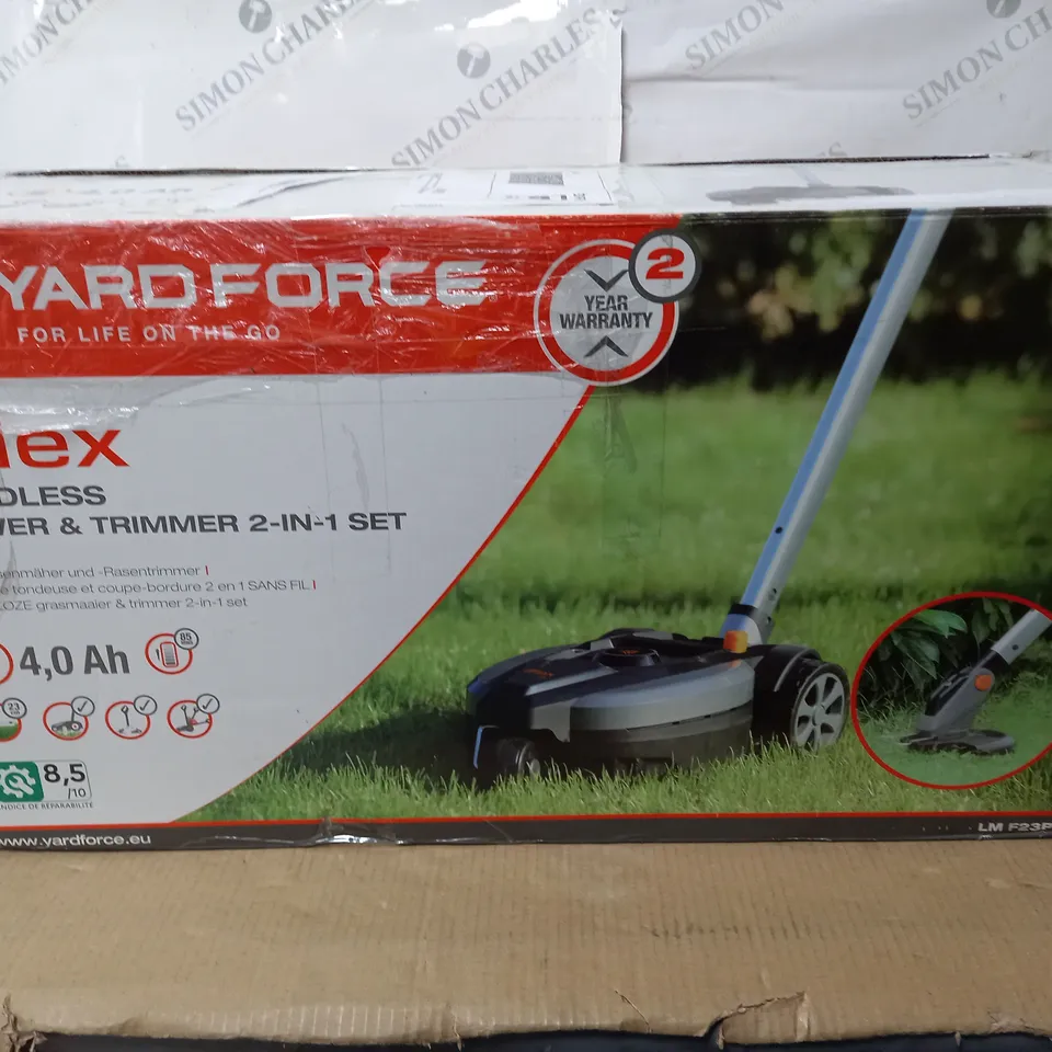 BOXED YARD FORCE IFLEX 12V MOWER & GRASS TRIMMER