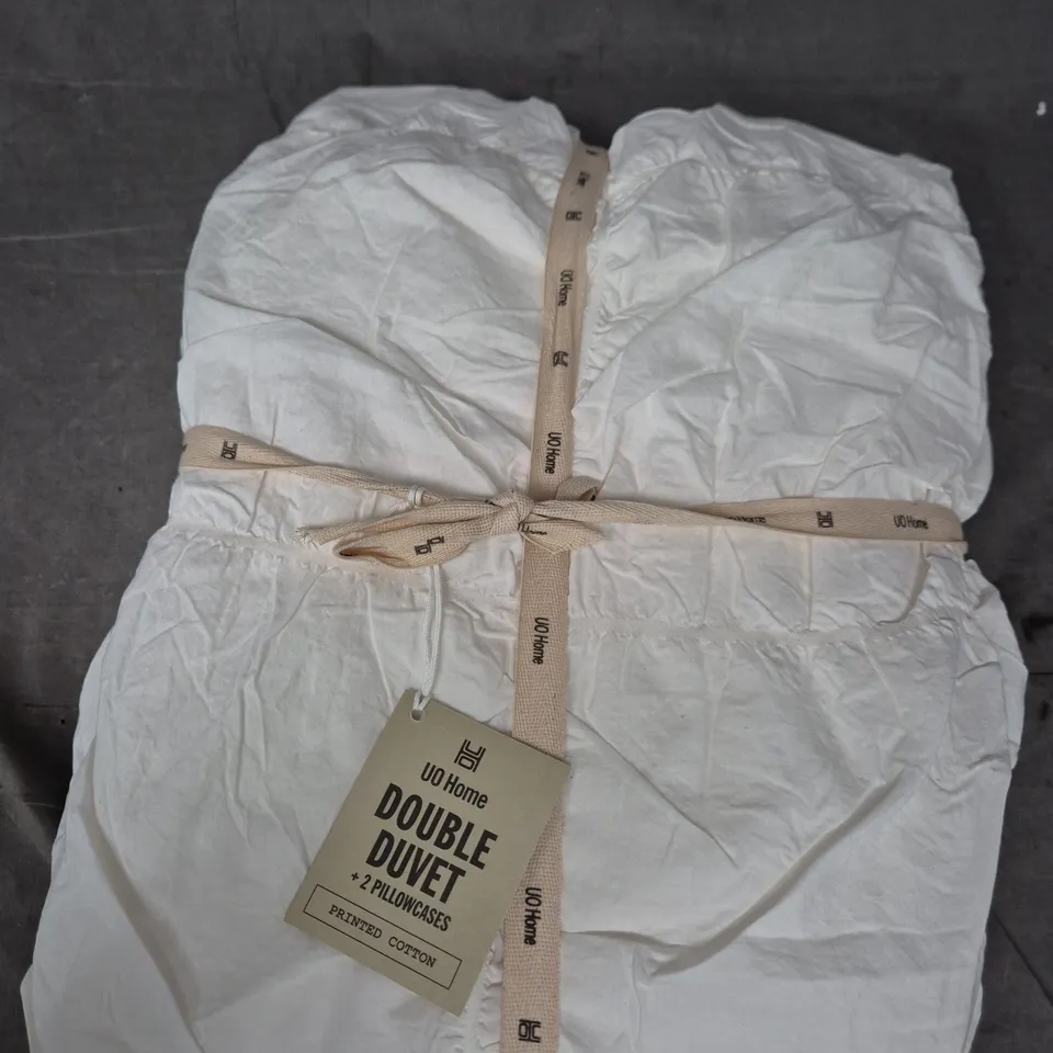 UO HOME PRINTED COTTON DOUBLE DUVET SET 