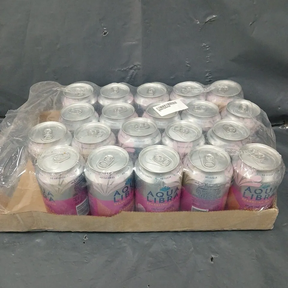 20 X AQUA LIBRA SPARKING WATER DRINKS - RASPBERRY & BLACKCURRANT - COLLECTION ONLY 