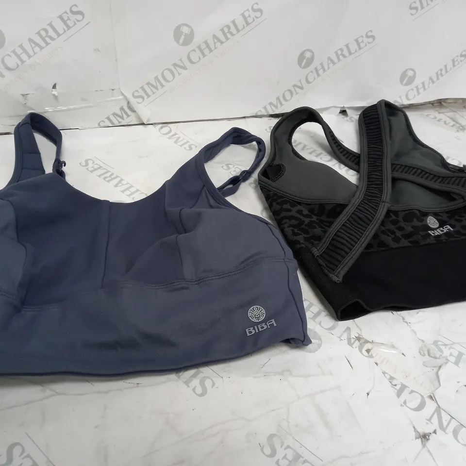 2 X BIBA TRAINING GYM BRAS BLACK & BLUE 