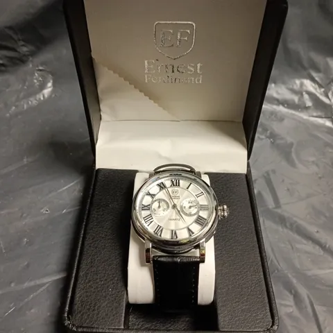 MENS ERNEST FERDINAND WATCH β FUNCTIONING SUB DIALS β LEATHER STRAP