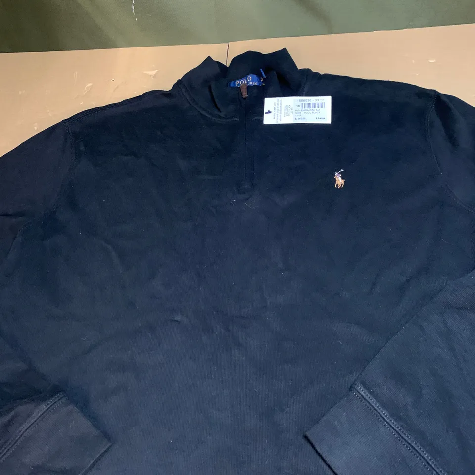 POLO RALPH LAUREN 1/4 ZIPPED KNITTED JUMPER SIZE XL