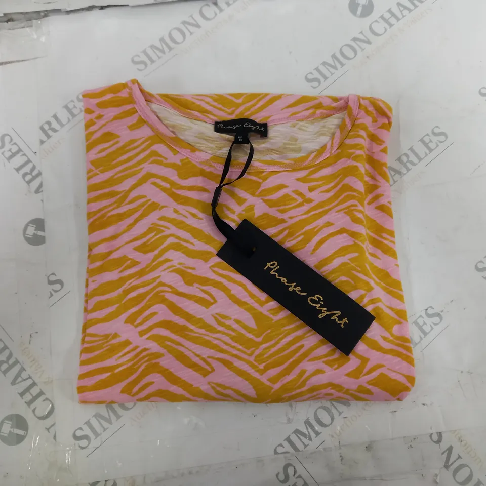PHASE EIGHT LUCILLE ZEBRA TOP OCHRE/MULTI UK SIZE 18