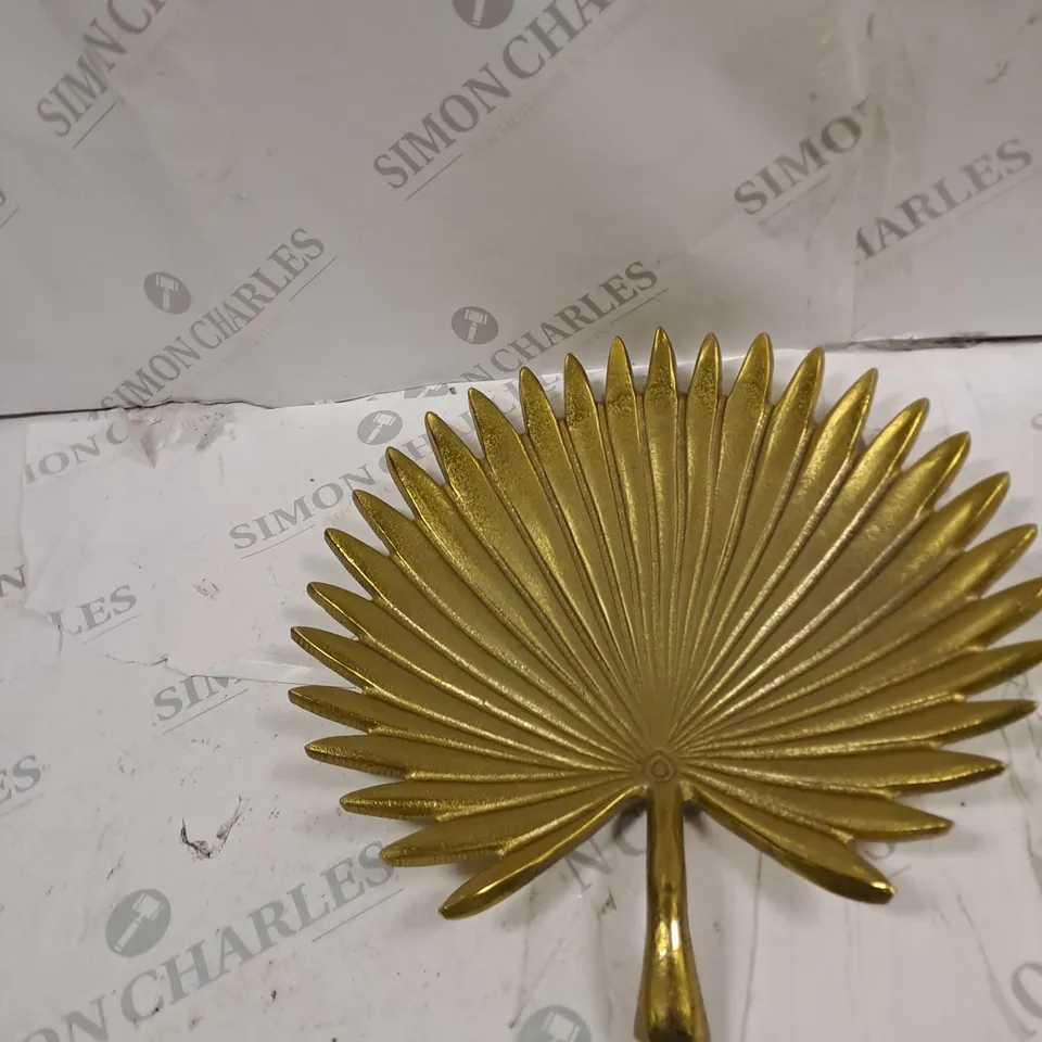 BOXED LARGE GOLD PALM DISH