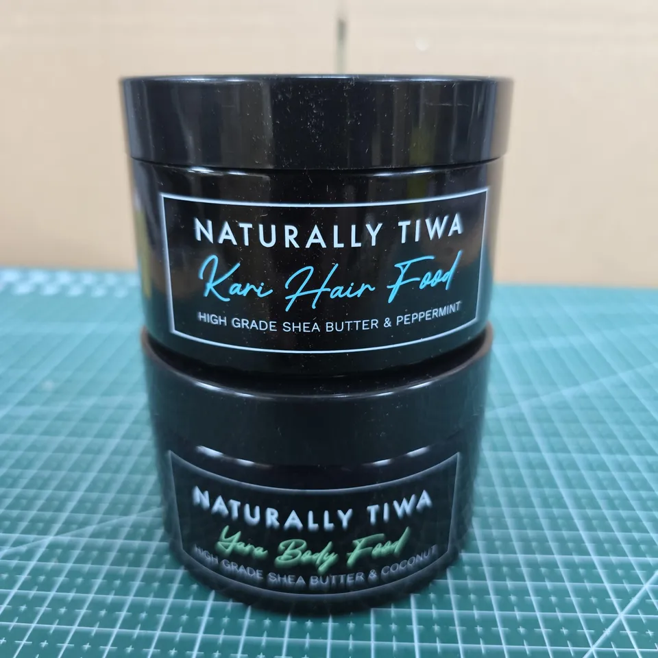 NATURALLY TIWA KARI HAIR FOOD & YAM BODY FOOD - SHEA BUTTER SKINCARE DUO (2 X JARS)