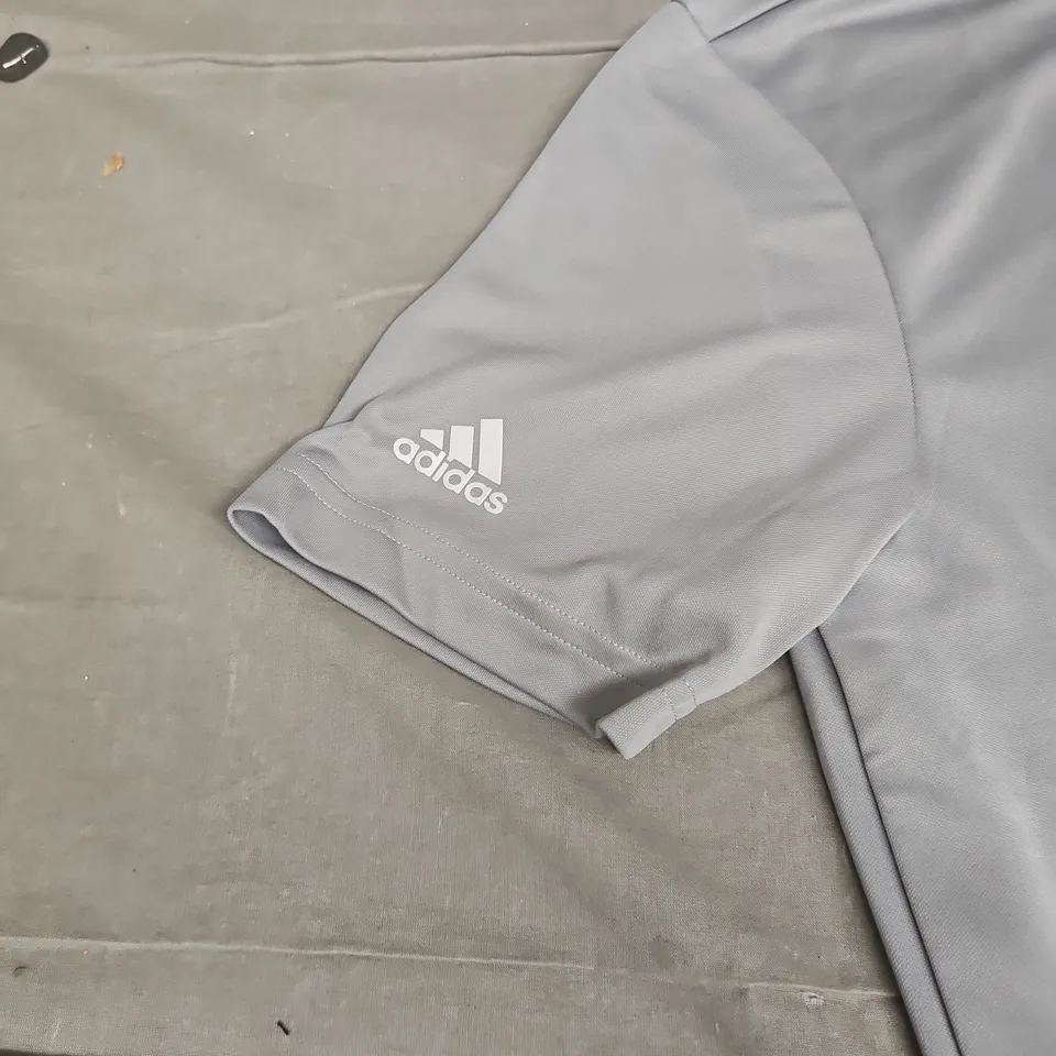ADIDAS GREY POLO SHIRT - SIZE S