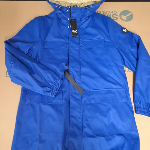 GAMMON BLUE ZIP THROUGH HOODED SHOWERPROOF COAT - L